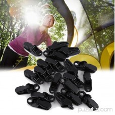 WALFRONT 20pcs/bag Black Trap Clips Jaw Tent Snaps Camping Clamp Clips Tent Tighten For Outdoors, tarp clip, camping clamp